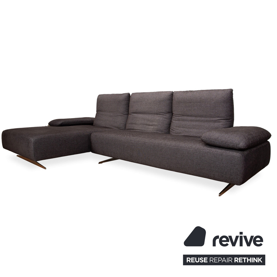 Mondo Carpa Stoff Ecksofa Grau Sofa Couch Anthrazit manuelle Funktion