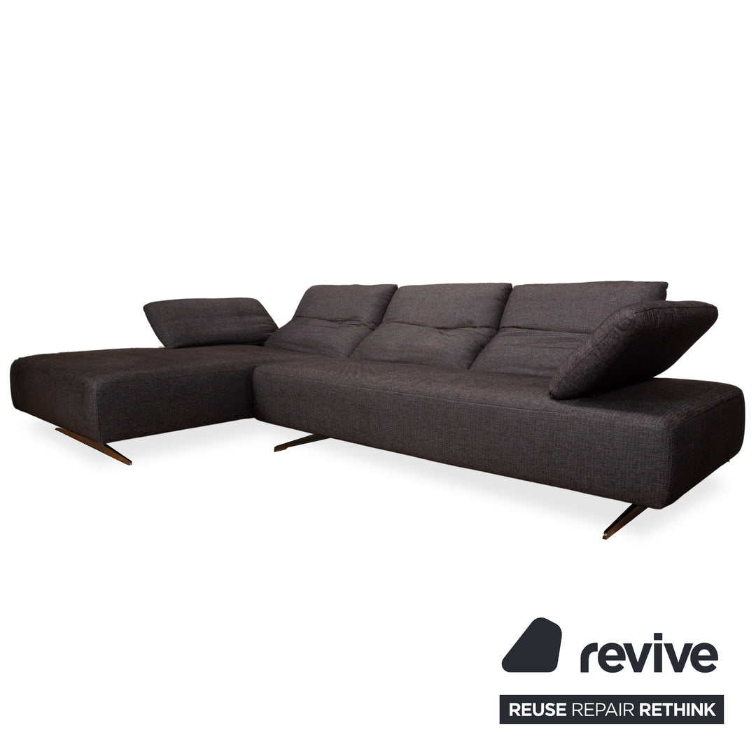 Mondo Carpa Stoff Ecksofa Grau Sofa Couch Anthrazit manuelle Funktion