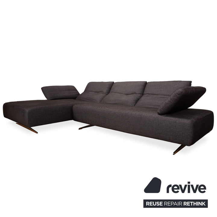 Mondo Carpa Stoff Ecksofa Grau Sofa Couch Anthrazit manuelle Funktion