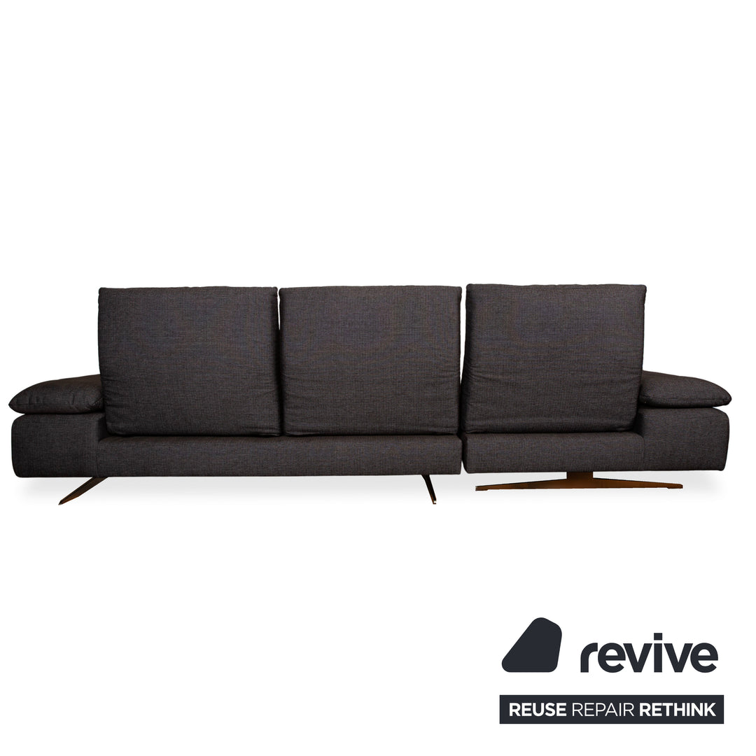 Mondo Carpa Stoff Ecksofa Grau Sofa Couch Anthrazit manuelle Funktion