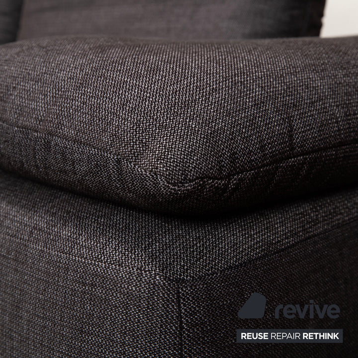 Mondo Carpa Stoff Ecksofa Grau Sofa Couch Anthrazit manuelle Funktion