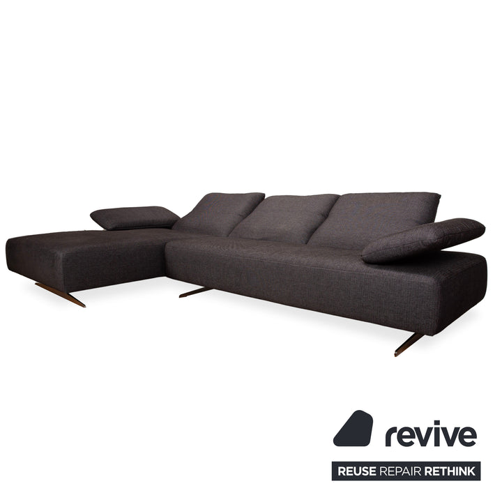Mondo Carpa Stoff Ecksofa Grau Sofa Couch Anthrazit manuelle Funktion