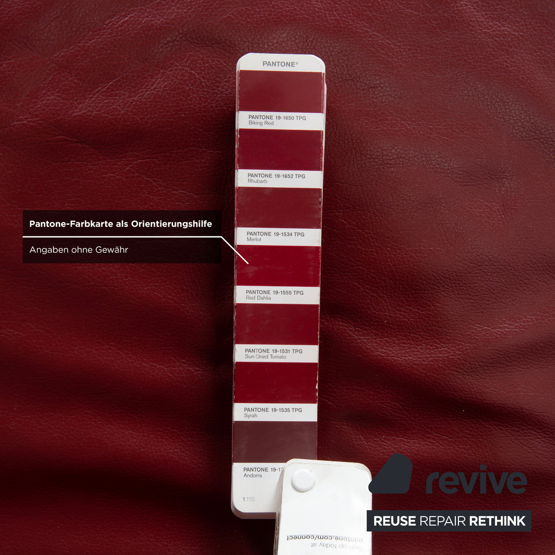 Mondo Clair Leder Ecksofa Rot Bordeaux manuelle Funktion Sofa Couch Staufach