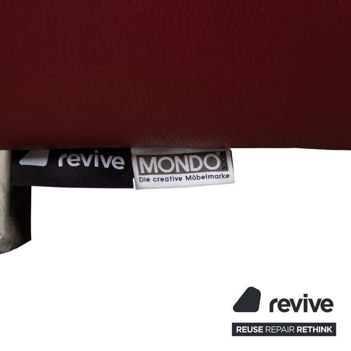 Mondo Clair Leder Ecksofa Rot Bordeaux manuelle Funktion Sofa Couch Staufach