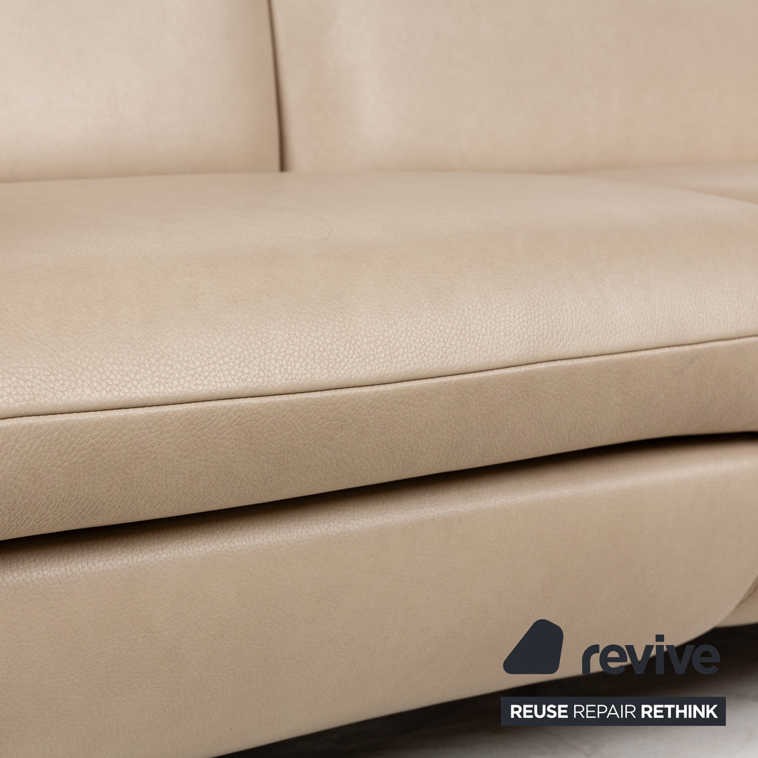 Mondo Felini Leder Zweisitzer Beige elektr. Funktion Sofa Couch