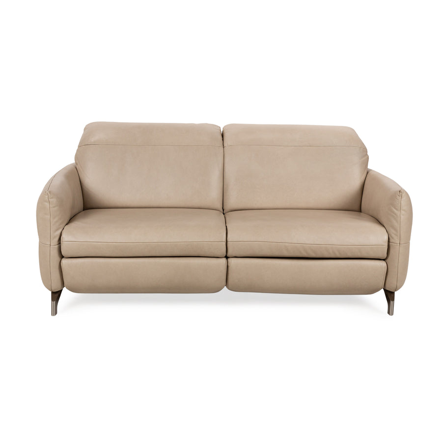 Mondo Felini Leder Zweisitzer Beige elektr. Funktion Sofa Couch