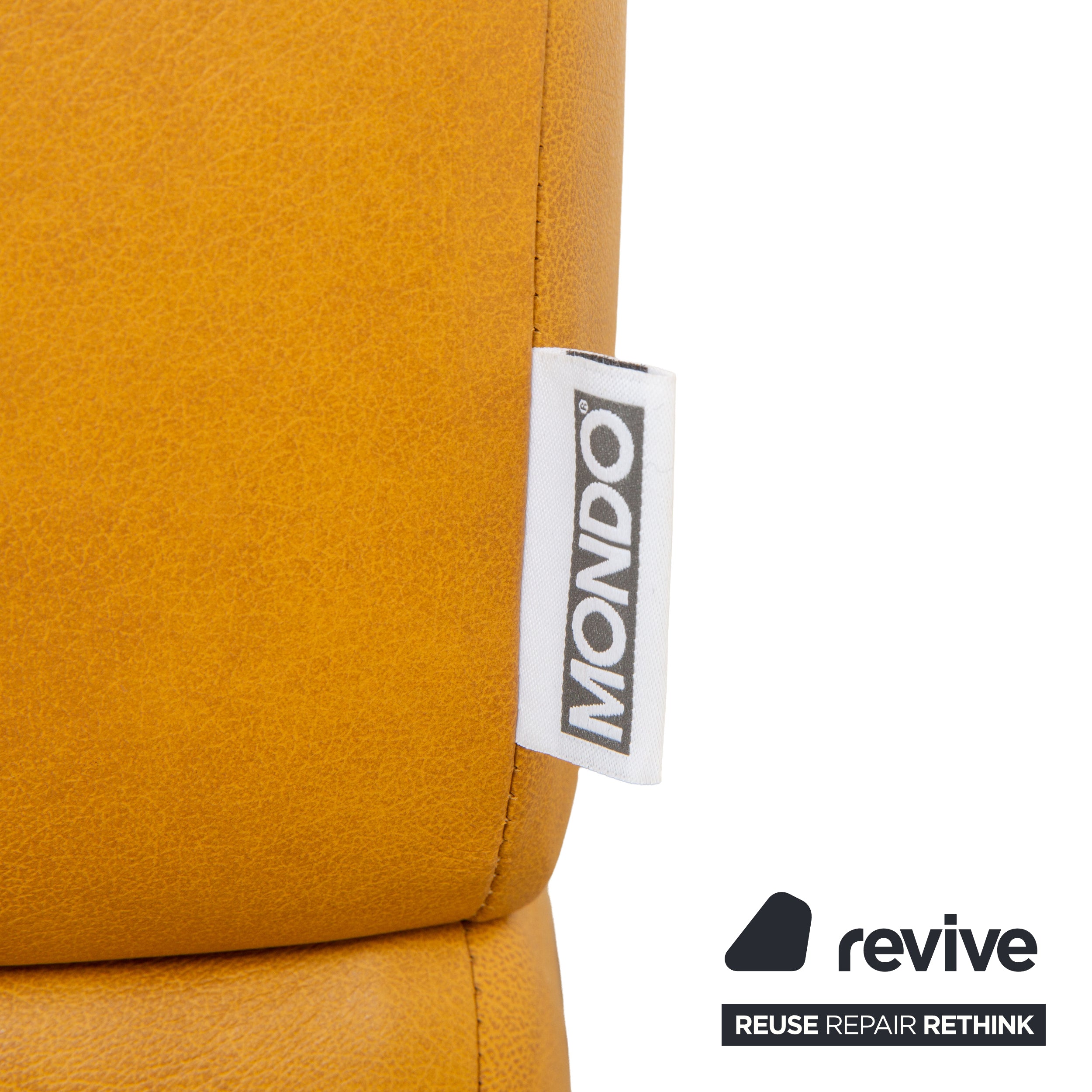 Mondo Hoya Leder Ecksofa Gelb Ocker Curry Sofa Couch manuelle Funktion
