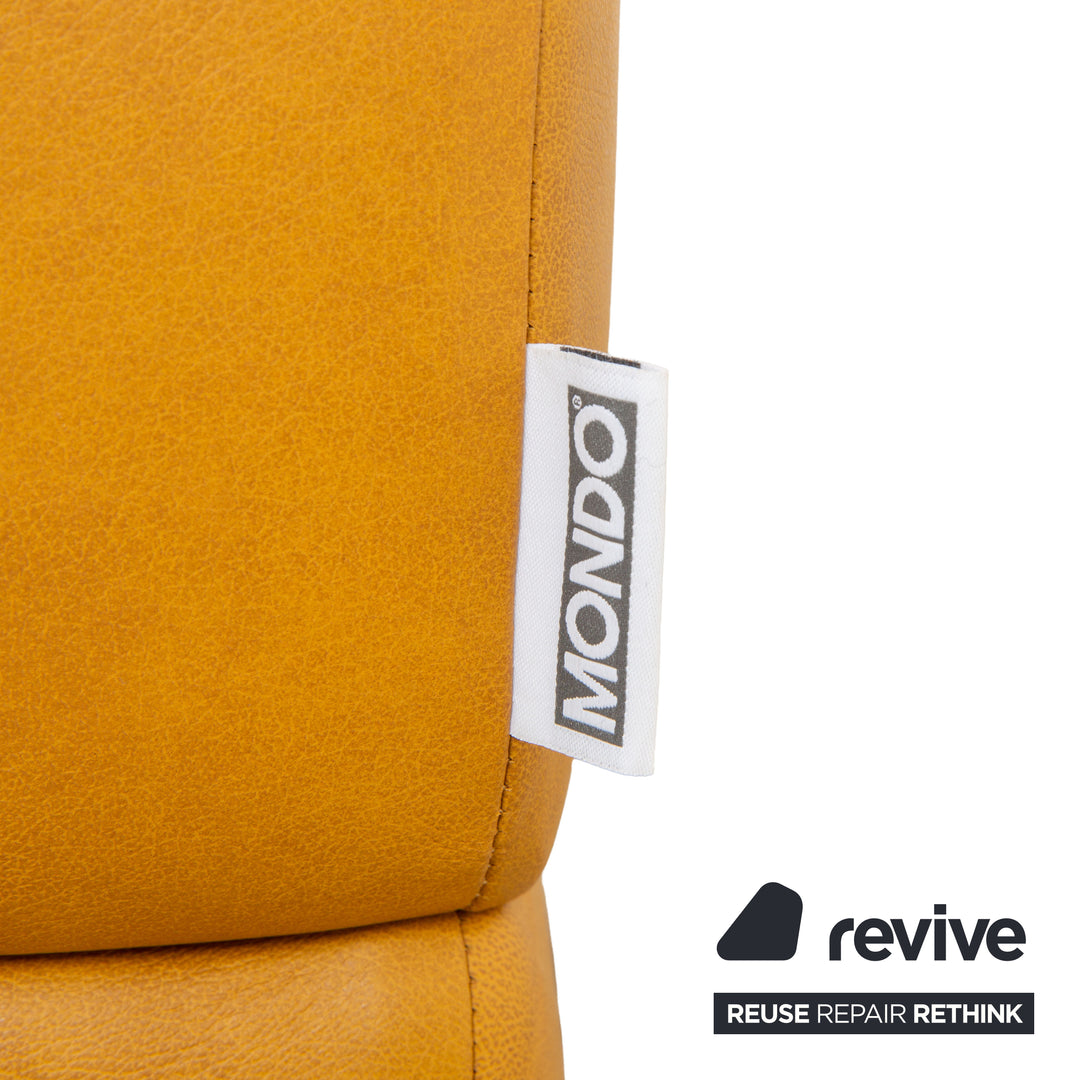 Mondo Hoya Leder Ecksofa Gelb Ocker Curry Sofa Couch manuelle Funktion