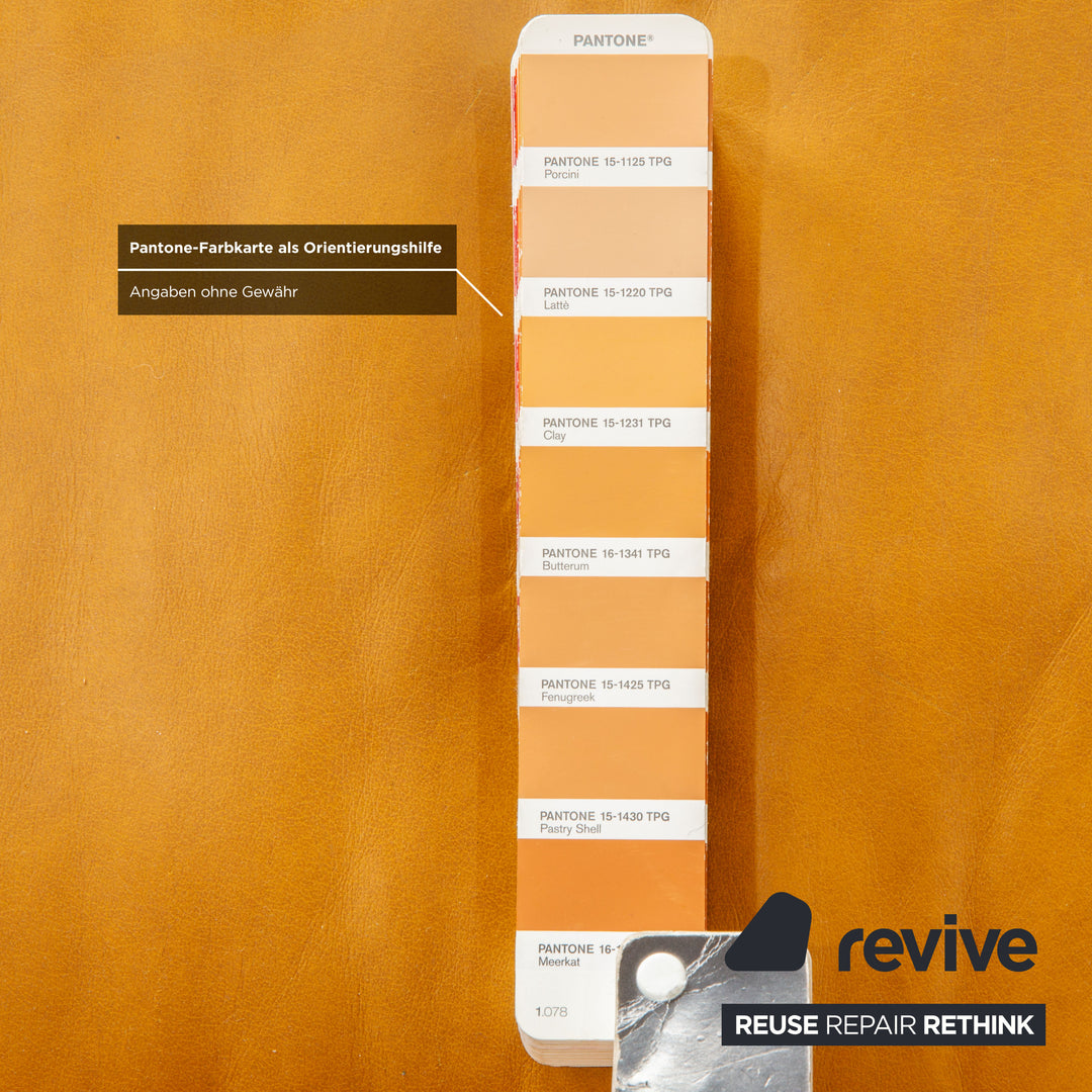 Mondo Hoya Leder Ecksofa Gelb Ocker Curry Sofa Couch manuelle Funktion