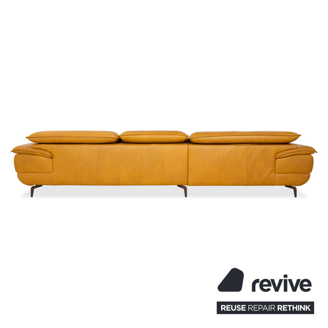 Mondo Hoya Leder Ecksofa Gelb Ocker Sofa Couch manuelle Funktion