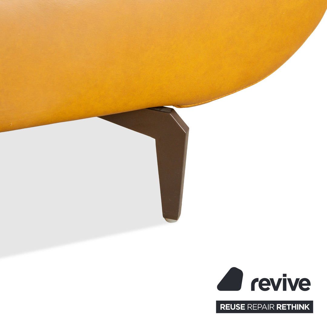 Mondo Hoya Leder Ecksofa Gelb Ocker Curry Sofa Couch manuelle Funktion
