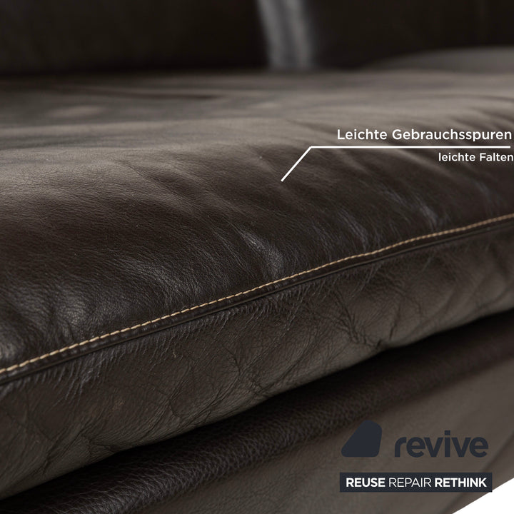 Mondo Leather Corner Sofa, Brown, Chaise Right
