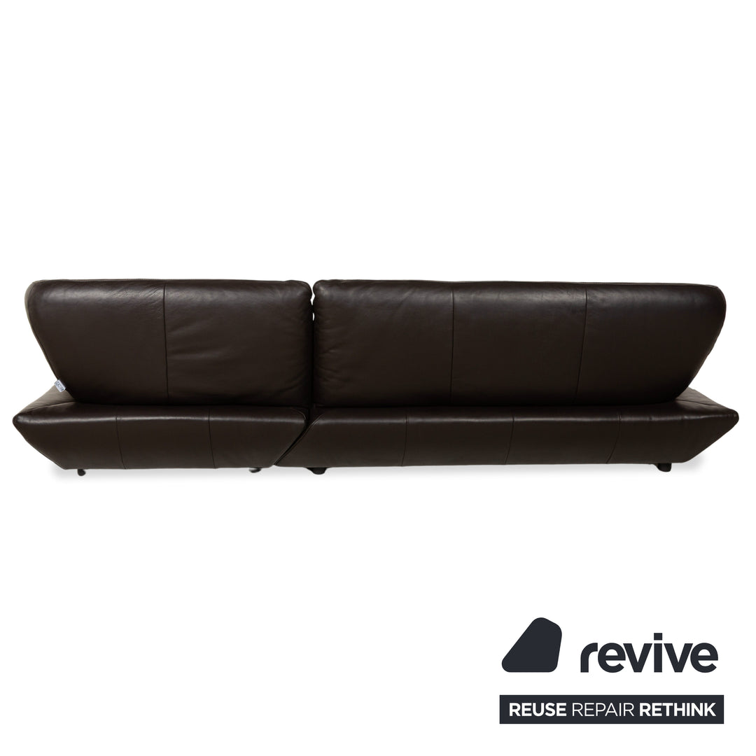 Mondo Leather Corner Sofa, Brown, Chaise Right
