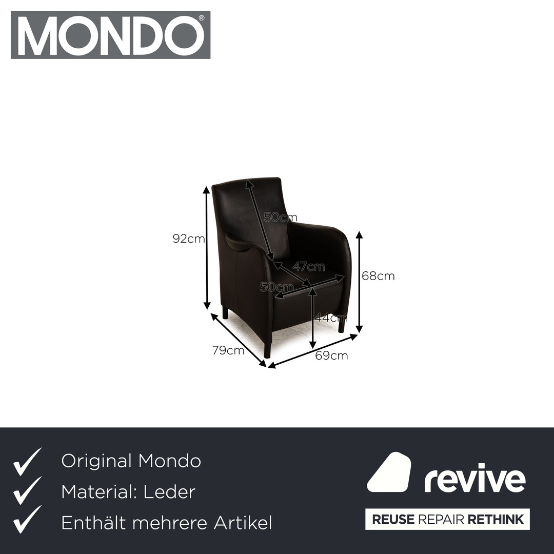 Mondo leather armchair set black stool TV armchair high-back