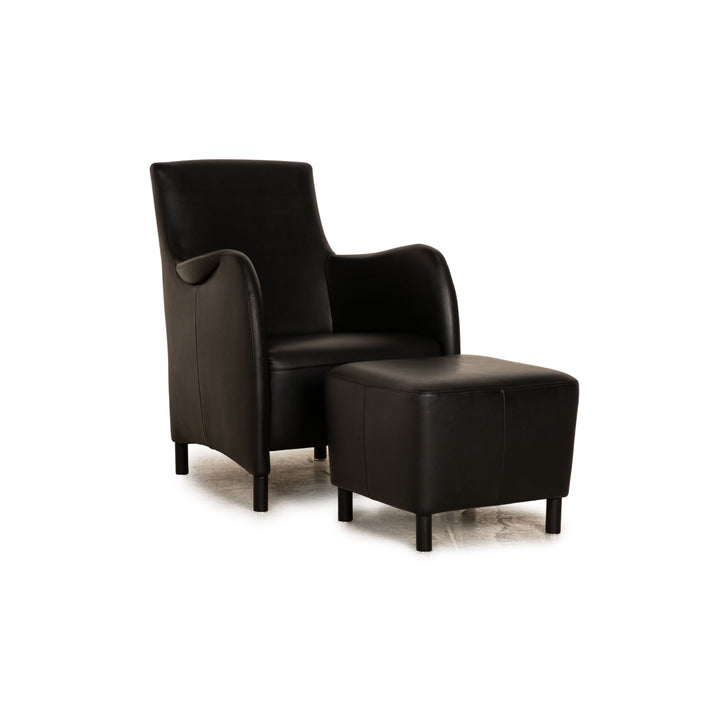 Mondo leather armchair set black stool TV armchair high-back