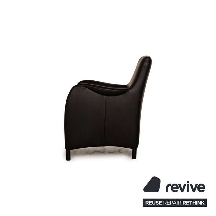 Mondo Leather Armchair High Back Black