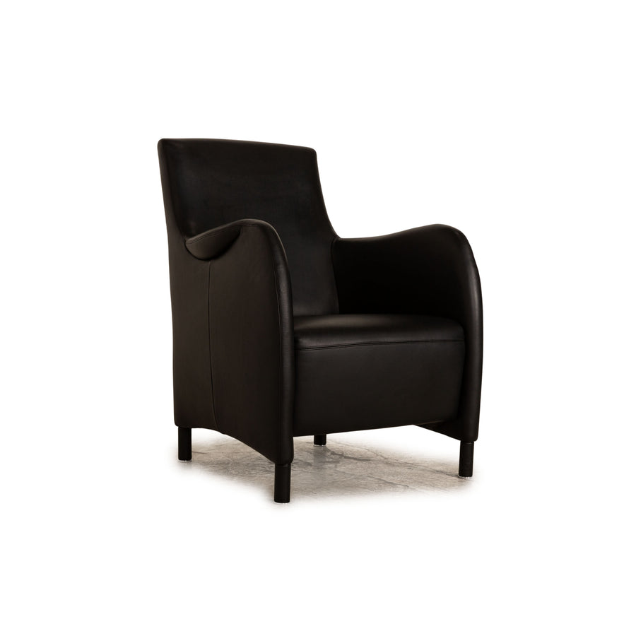 Mondo Leather Armchair High Back Black
