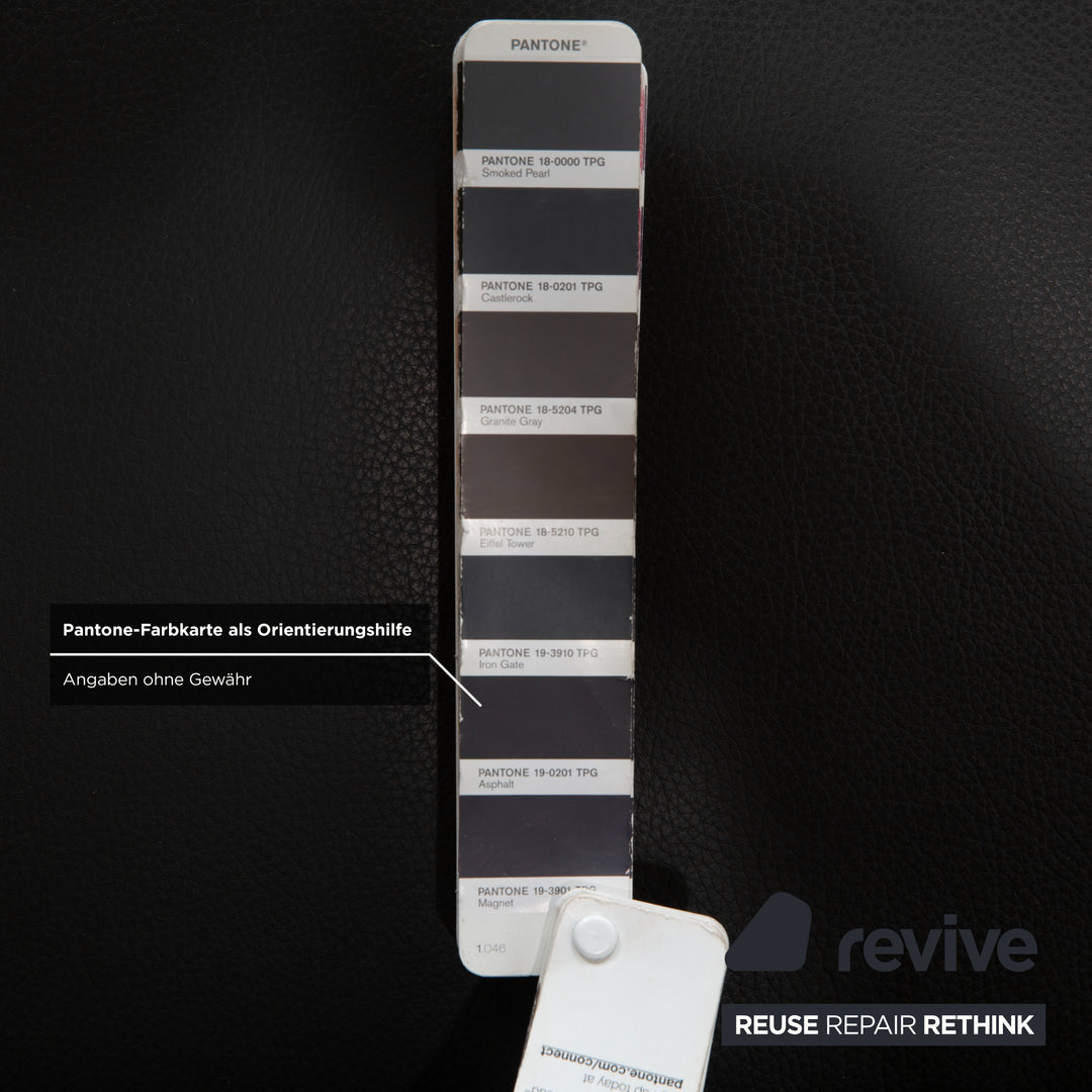 Canapé deux places Mondo en cuir gris foncé avec appuie-tête