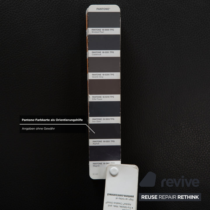 Mondo Leder Zweisitzer Dunkelgrau Sofa Couch inkl. Kopfstütze