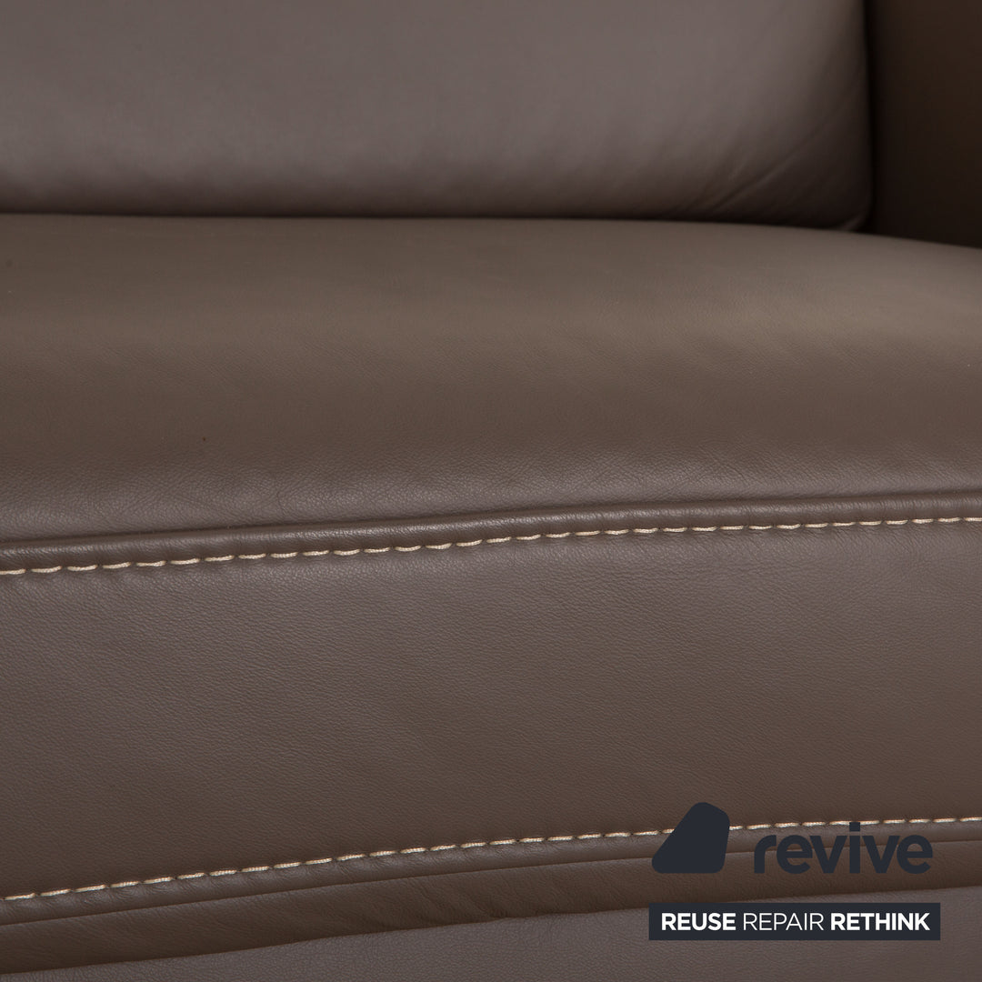 Mondo Maesra Leder Zweisitzer Grau elektrische Funktion Sofa Couch