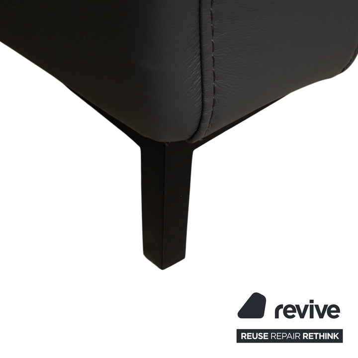 Mondo Maestra Leder Ecksofa Grau Schiefer Anthrazit elektrische Funktion Sofa Couch