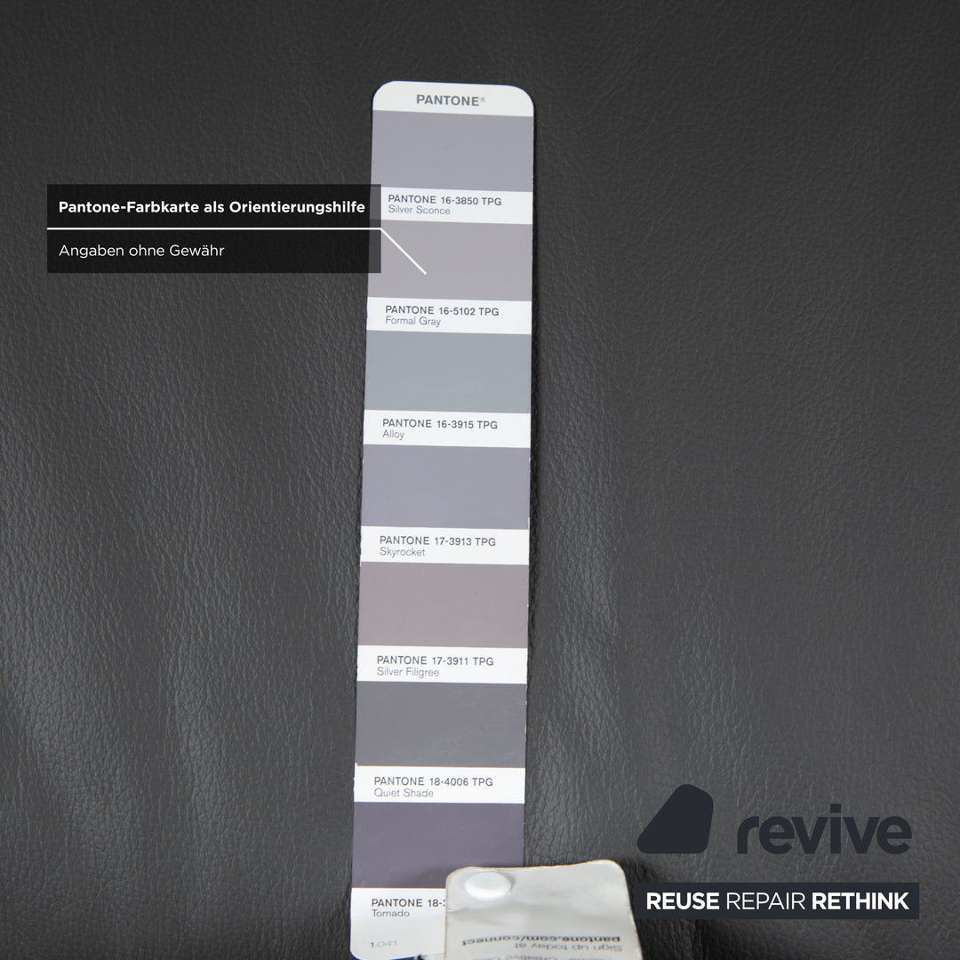 Mondo Maestra Leder Ecksofa Grau Schiefer Anthrazit elektrische Funktion Sofa Couch