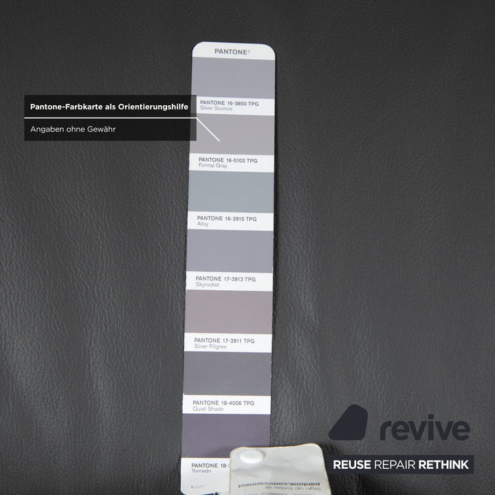 Mondo Maestra Leder Ecksofa Grau Schiefer Anthrazit elektrische Funktion Sofa Couch