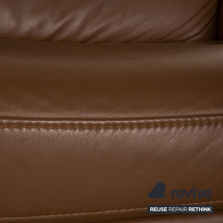 Mondo Maestra leather two seater brown sofa couch electric function