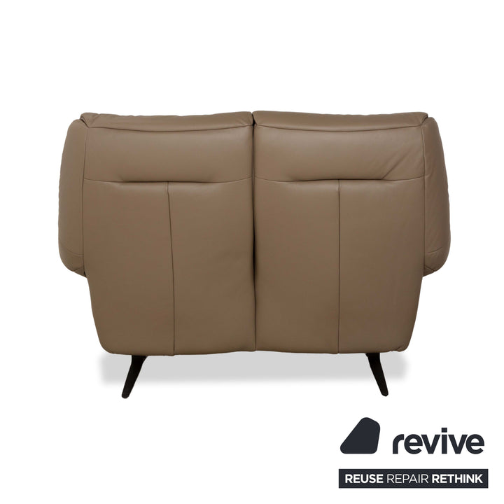 Mondo Malu Leather Two Seater Beige Brown Taupe Mud Sofa Couch