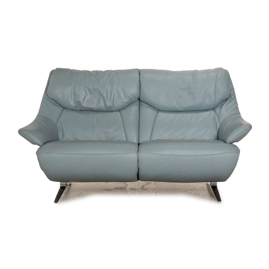 Mondo Malu Leder Zweisitzer Blau Hellblau Sofa Couch