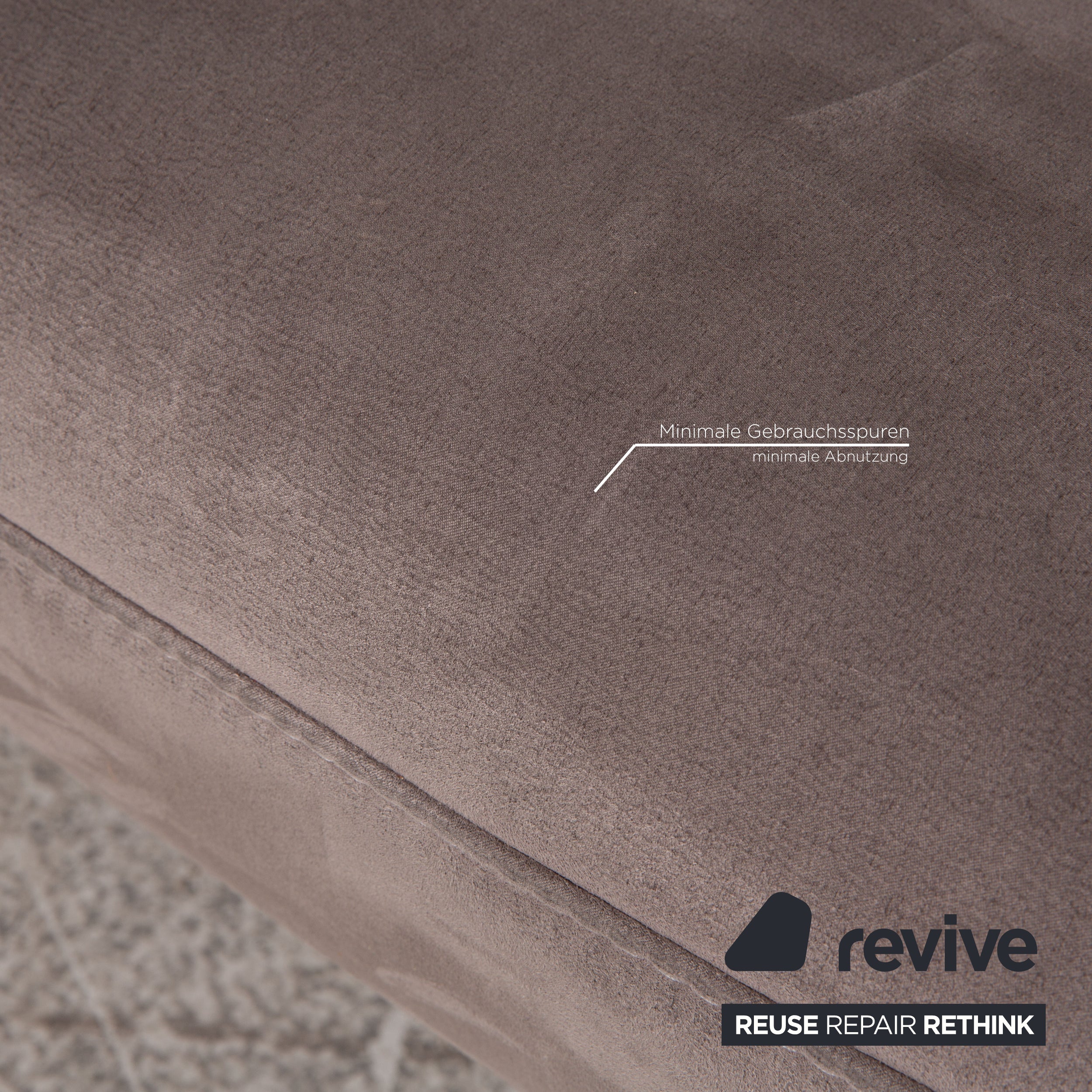 Mondo Malu Stoff Zweisitzer Grau Taupe Sofa Couch