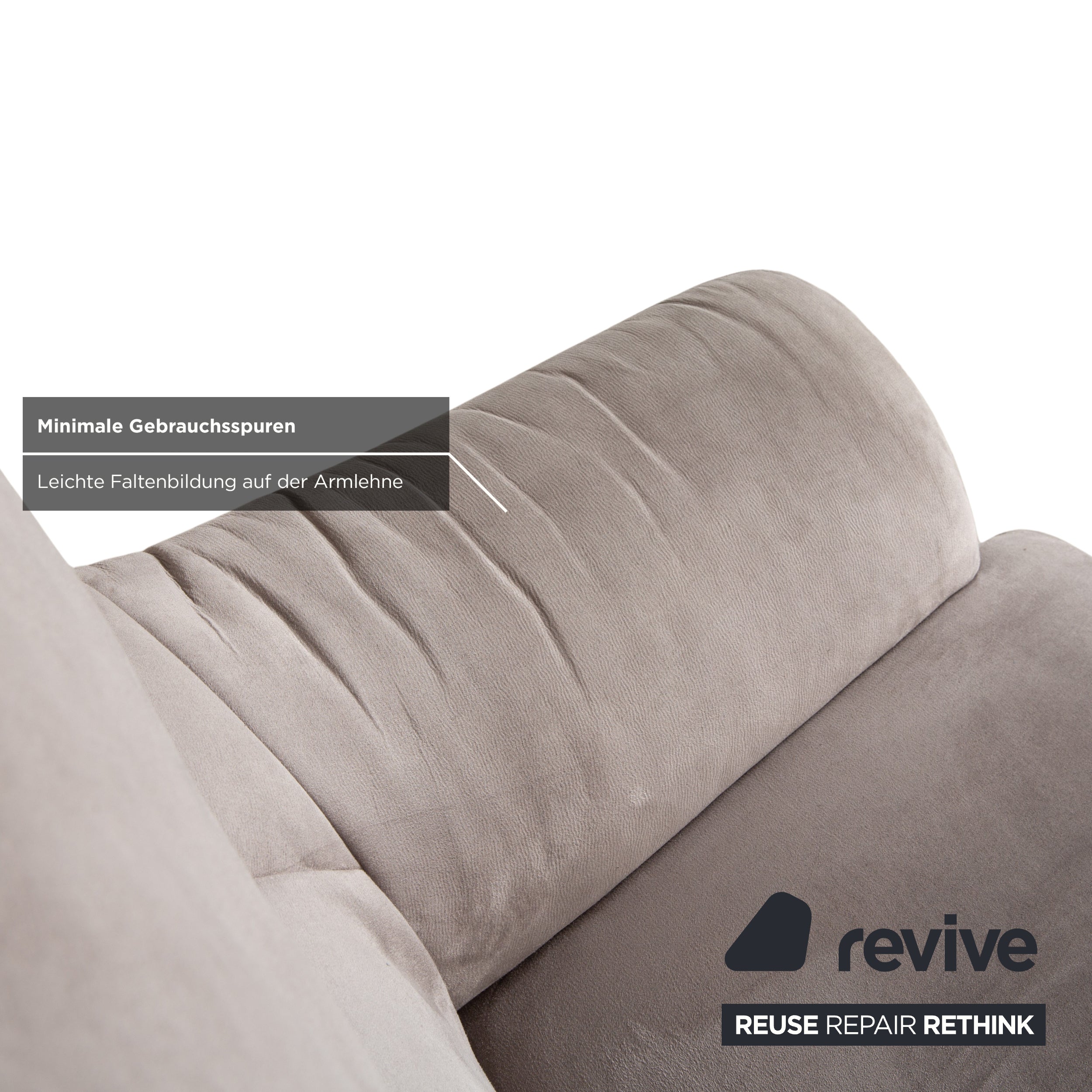 Mondo Malu Stoff Zweisitzer Grau Taupe Sofa Couch