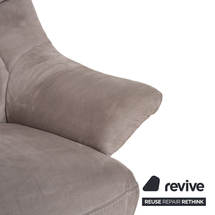 Canapé 2 places en tissu Mondo Malu gris taupe