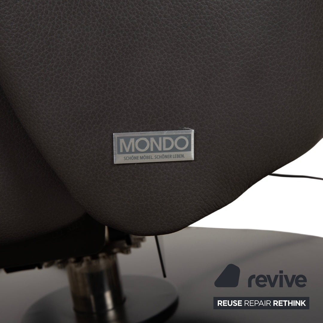 Mondo Minako Fauteuil en cuir gris anthracite avec fonction électrique