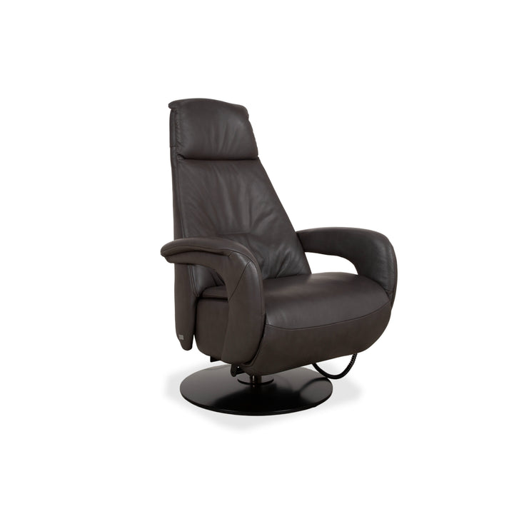 Mondo Minako Leather Armchair Grey Anthracite Electric Function