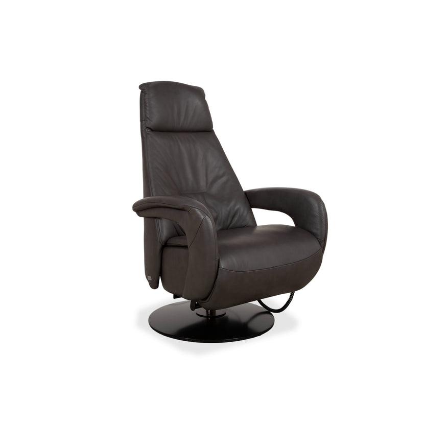 Mondo Minako Leather Armchair Grey Anthracite Electric Function