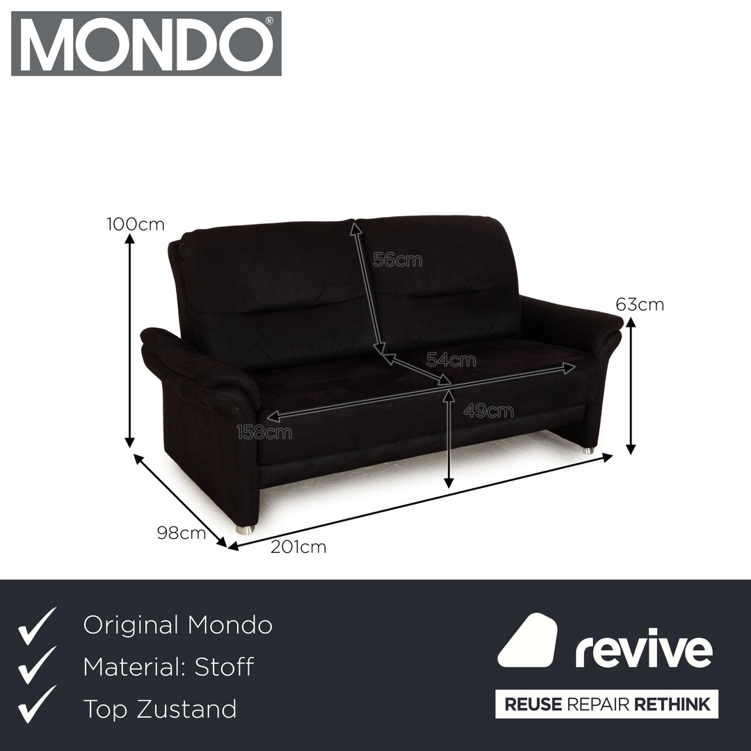 Mondo Recita Stoff Dreisitzer Dunkelblau Sofa Couch