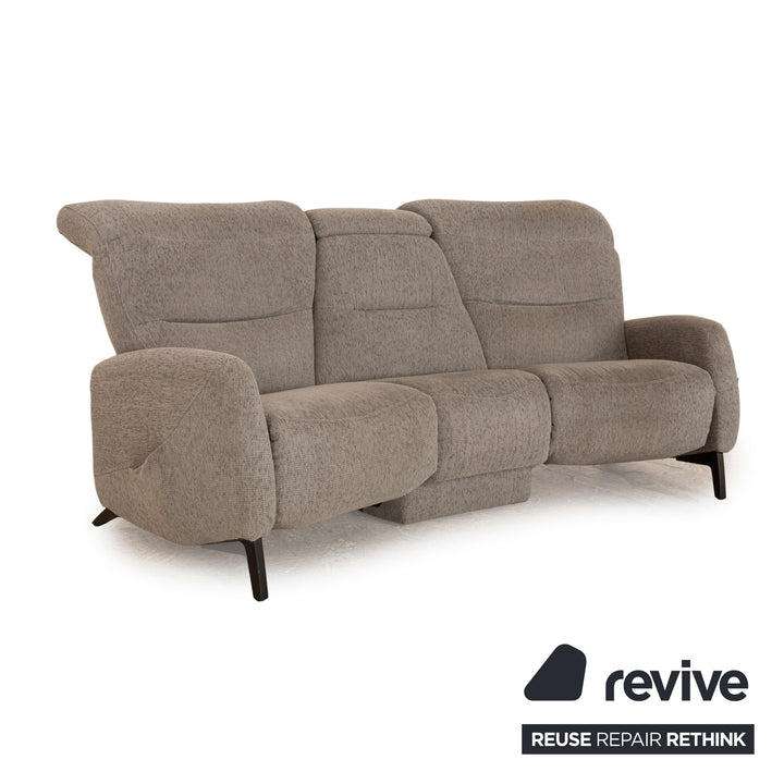 Mondo Recreo Fabric Three Seater Grey Electric Function Sofa Couch