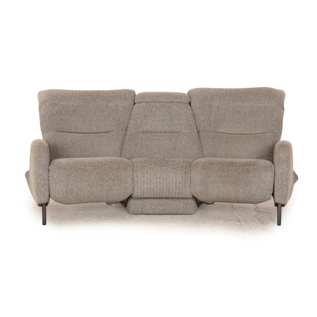 Mondo Recreo Fabric Three Seater Grey Electric Function Sofa Couch