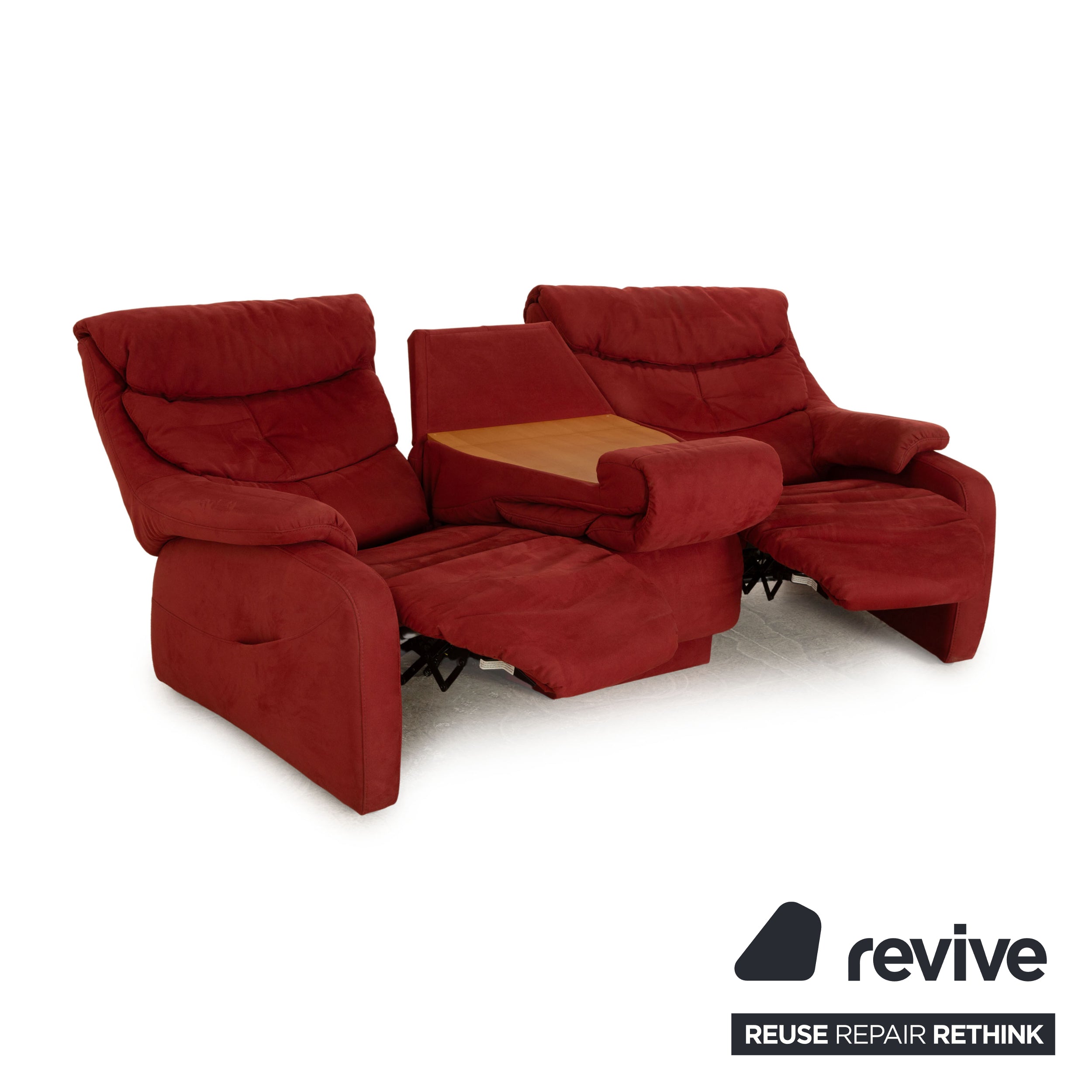 Mondo Satyr Fabric Three Seater Red Electric Function Sofa Couch
