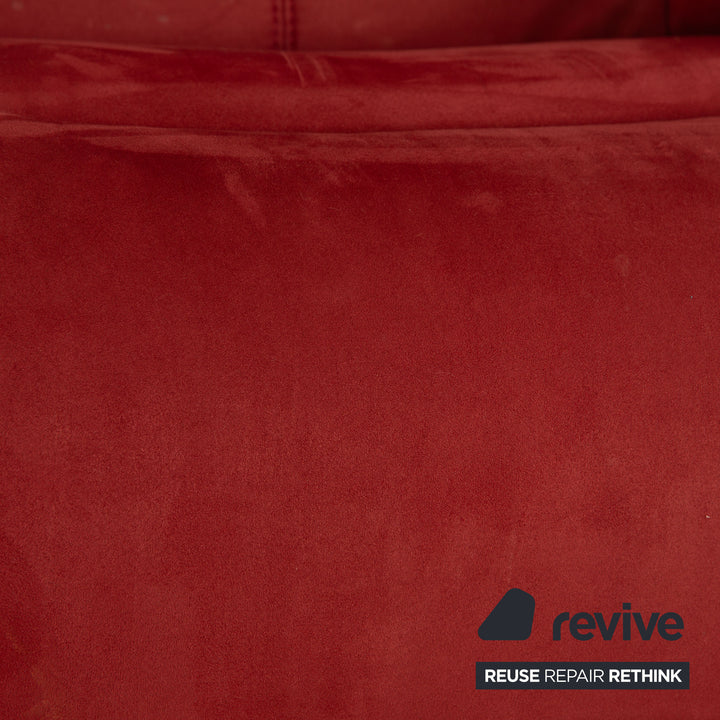 Mondo Satyr Fabric Three Seater Red Sofa Couch Manual Function