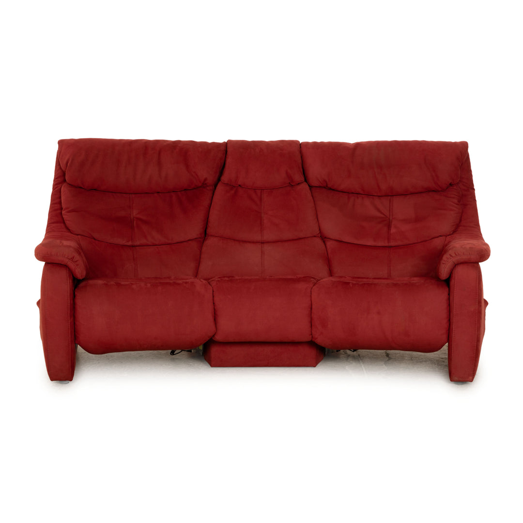 Mondo Satyr Fabric Three Seater Red Sofa Couch Manual Function
