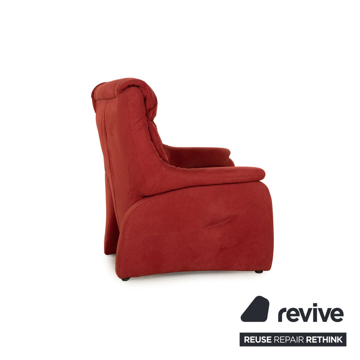 Mondo Satyr Fabric Three Seater Red Sofa Couch Manual Function