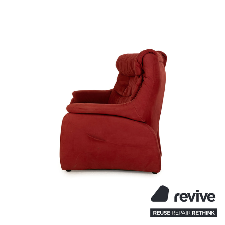 Mondo Satyr Fabric Three Seater Red Sofa Couch Manual Function