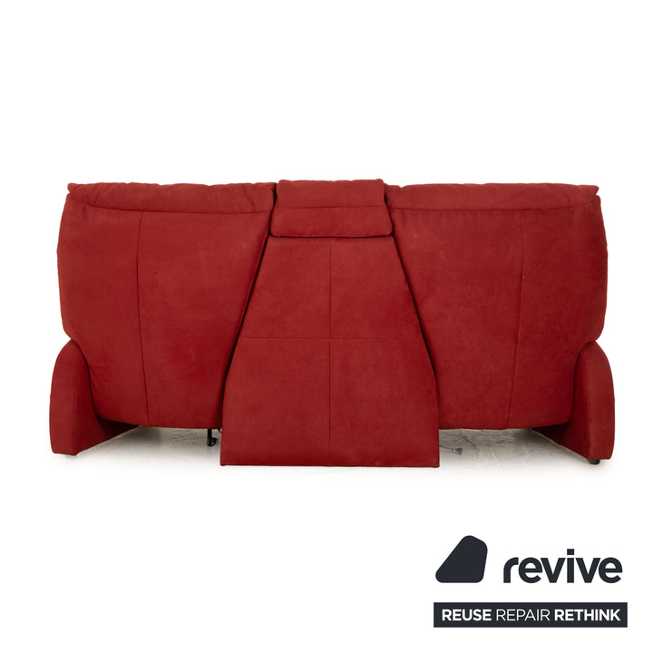 Mondo Satyr Fabric Three Seater Red Sofa Couch Manual Function