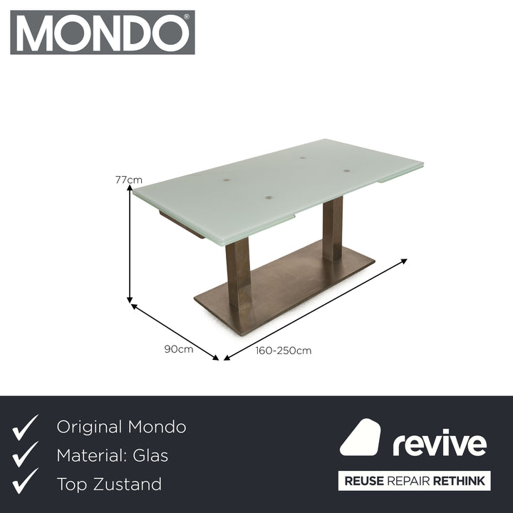 Mondo Seta Glass Dining Table Silver Extendable