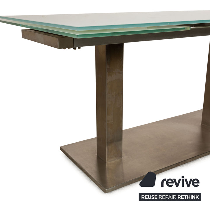 Mondo Seta Glass Dining Table Silver Extendable