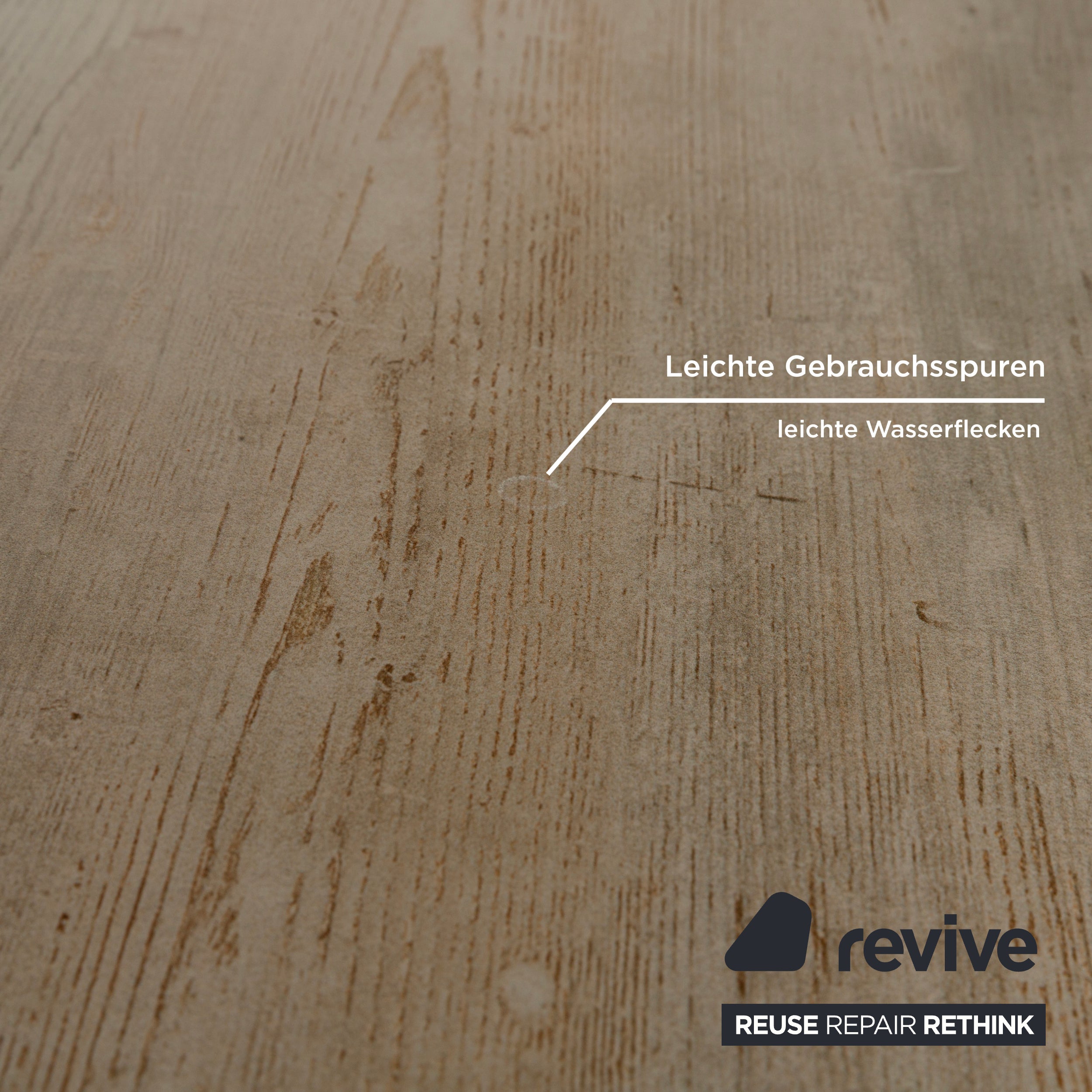 Table à manger en grès Mondo aspect bois gris crème extensible 160-210 x 100 cm