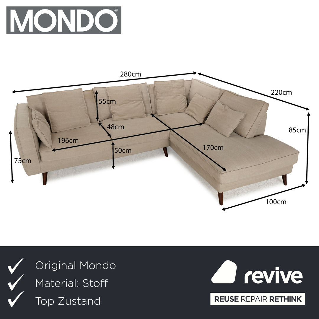 Mondo fabric corner sofa beige sofa couch