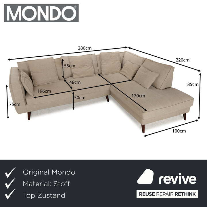Mondo fabric corner sofa beige sofa couch